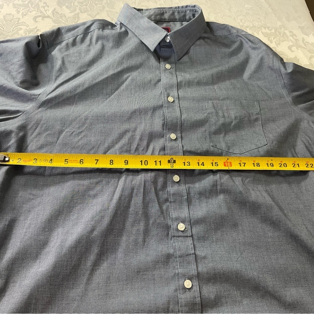 UNTUCKit Shirt Men's Size XXL Navy Blue Button Down Red Trim Long Sleeve Preppy - Picture 5 of 8